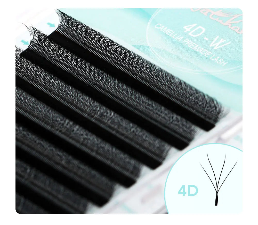 NATUHANA Camellia 3D/4D/5D W-Shape Lashes C/D/L/LU Curl Premade Fan Eyelashes Extension Soft Lightweight Eyelash For Wholesale