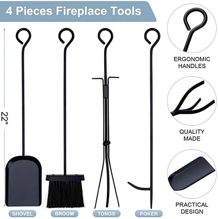 Metal Iron Firewood Rack Fireplace Utensils Furniture Hardware Metal Storage Rack Set for Firewood Storage
