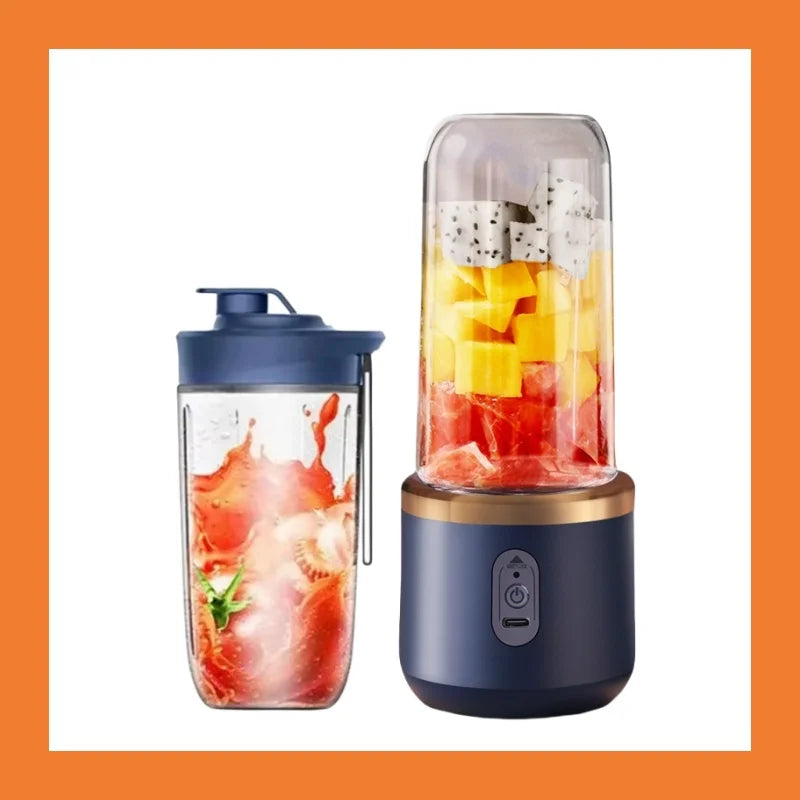 40W Portable Blender Cup with Sharp Blades 1500mAh Battery Double Cups Juicer for Smoothie Juice Shakes Travel Picnic Home Use