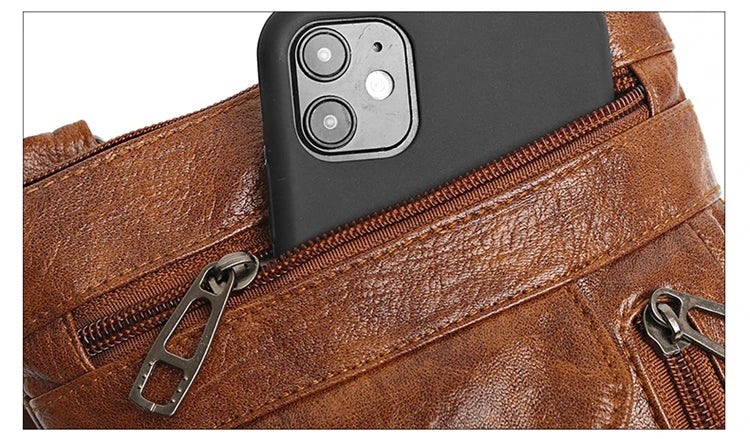 Ladies' soft leather shoulder bag, mobile phone bag, layered bag, mailman, one shoulder luxury designer, ladies' handbag, wallet