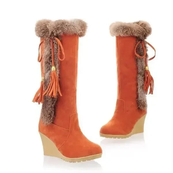 2024 New Wedge Long Women Boots Australia Women's Shoes Platform Plush Winter Footwear Ladies Booties Thigh High Heels High Sexy