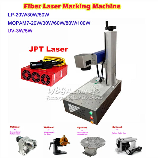 JPT MOPA M7 Fiber Laser Marking Machine 20W 30W 50W 60W 80W 100W Air Cooling Metal Engraver Upgrade Rotation Axis Optional