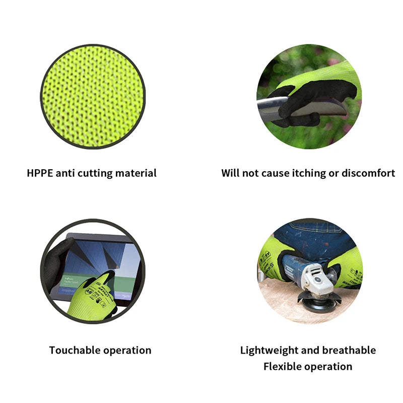 Steel-Wired A6 Gloves Provides anti-cut and anti-stab feature; Non-Slip and Resistant to Wear