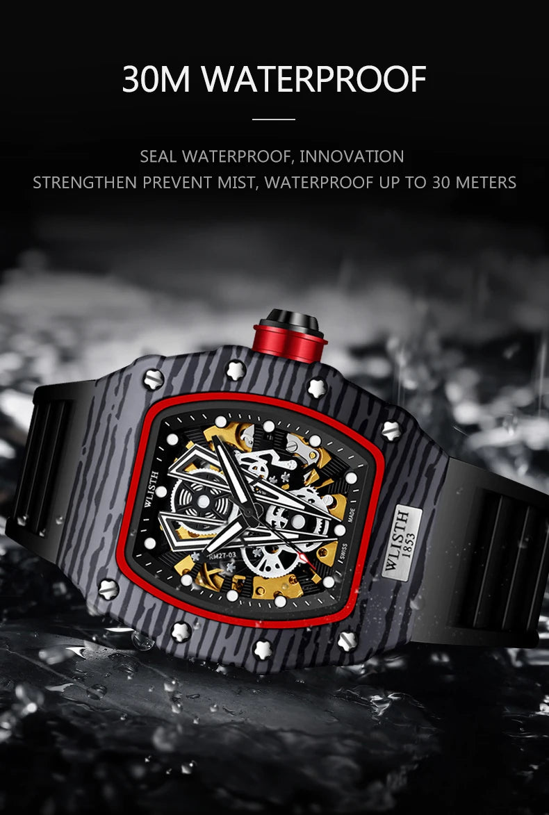 Automatic Watch Mechanical Watches for Man Barrel Type Mechanical Watch Men Waterproof Luminous Business Men Montre Homme