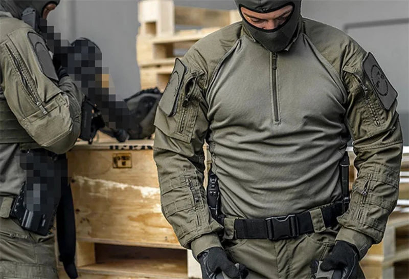 Tactical Pants Workwear Pants Mens Camo Military Wear-resistant Outdoor Trip Hiking Shirts Training Hunting Clothes Multi Pocket