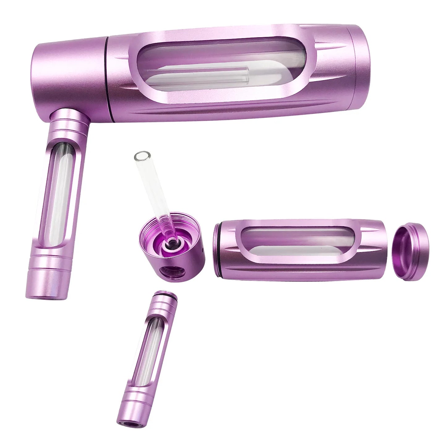NEW Evil 155mm Dry Burning Grass Smoking Pipe Portable Aluminum Alloy&Glass Tobacco Pipes Hookah Shisha Pipa Smoking Accessories