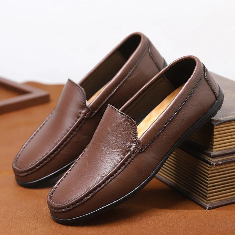 Genuine Leather Men Casual Shoes Luxury Brand Comfortable Man Loafers Italian Moccasins Breathable Slip on Men Driving Shoes