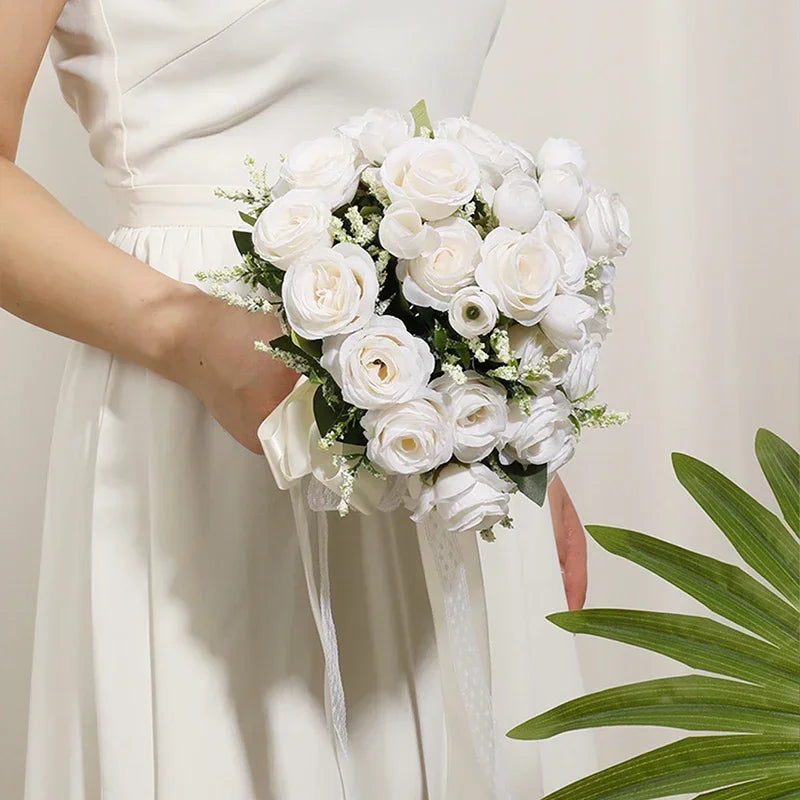 1PC Wedding Bouquet for Bride Wheat Ear and Green Leaf Wedding Bouquet Ceremony Anniversary Bridal Shower Wedding Accessories