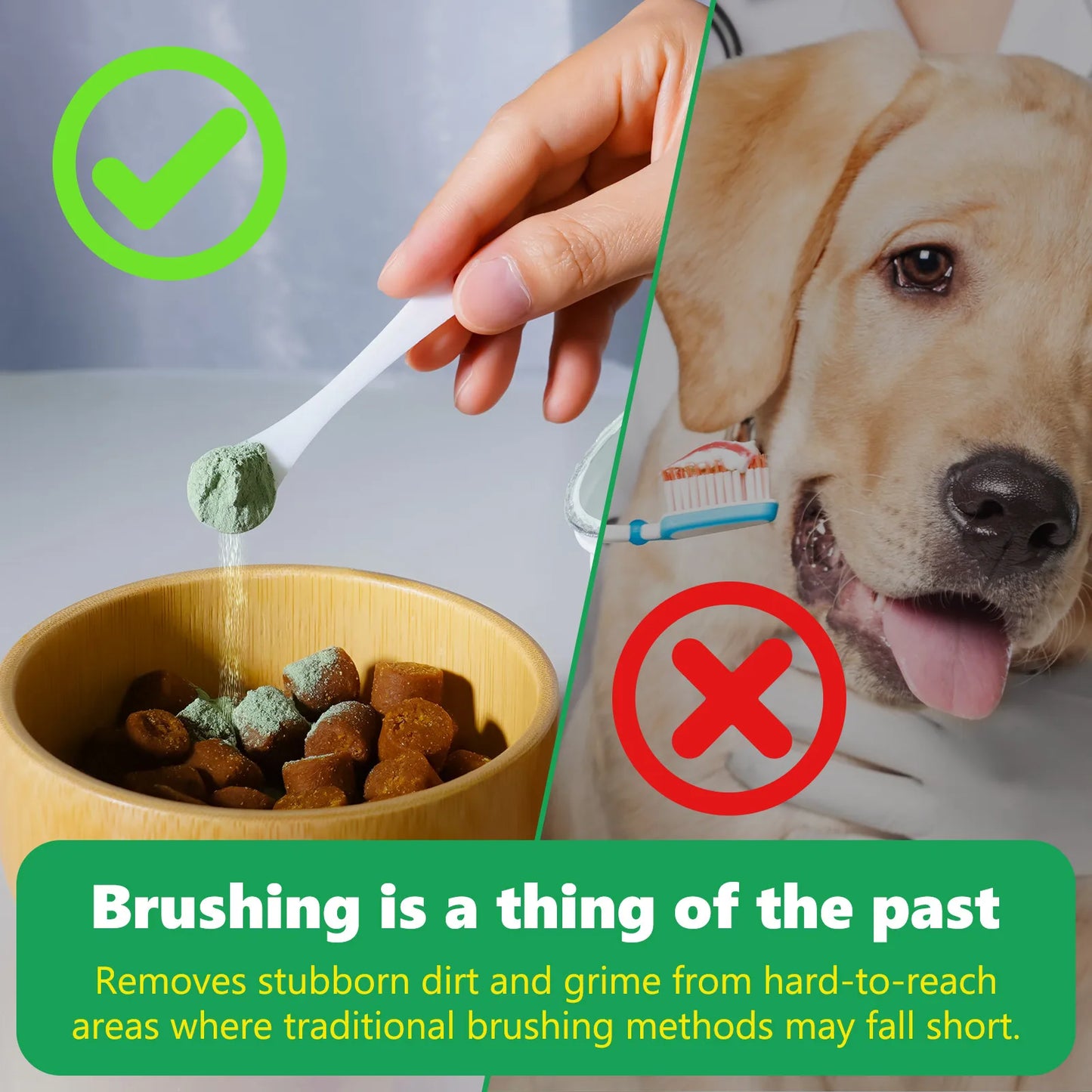 Pets Dental Clean Powder Recommended by vets for good oral health Reduces Plaque Prevents Tartar Improves Breath with Probiotics
