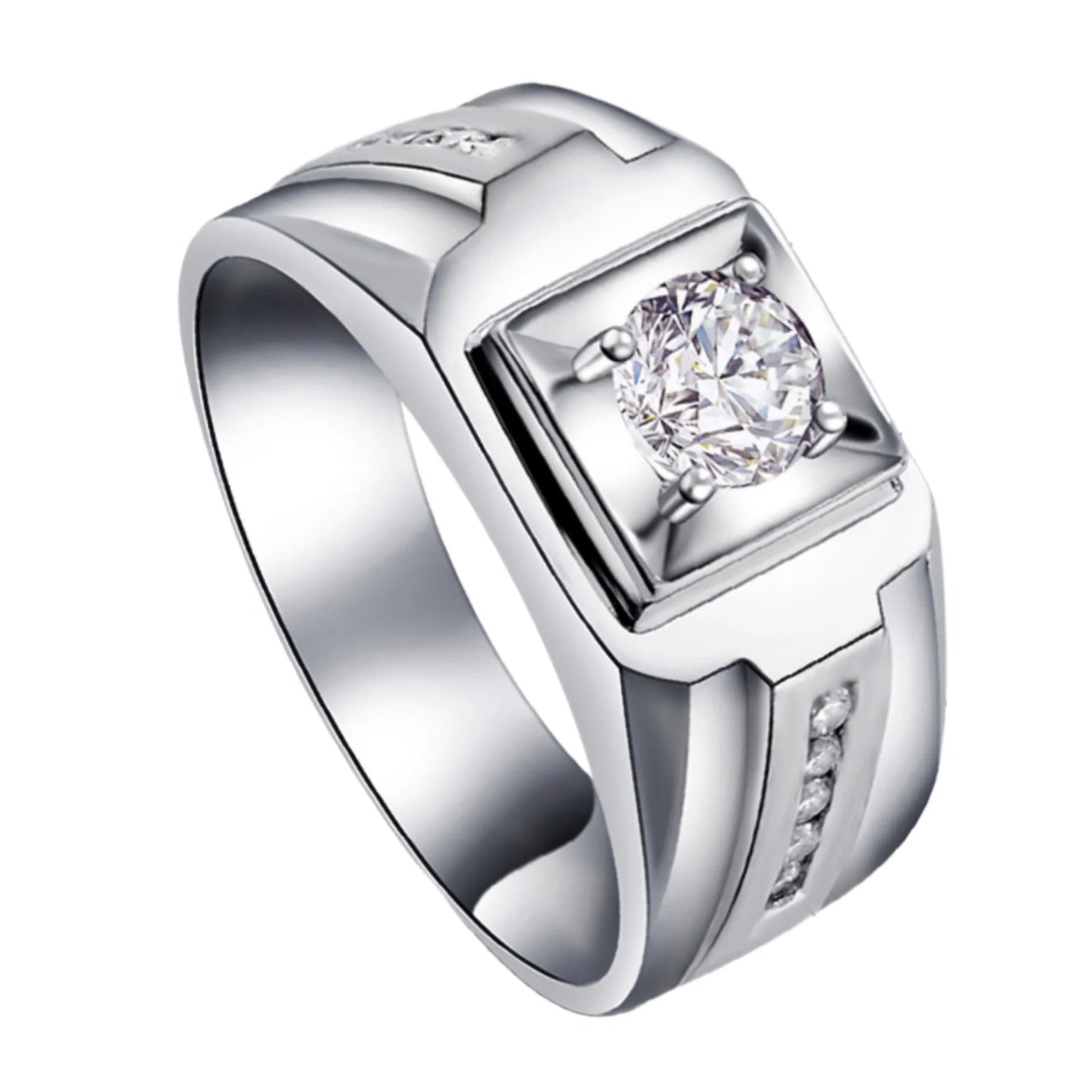 925 Sterling Sliver Man Rings Shining 5A Zircon for Man Women Wedding Engagement Jewelry Fashion Luxury Gift High Quality
