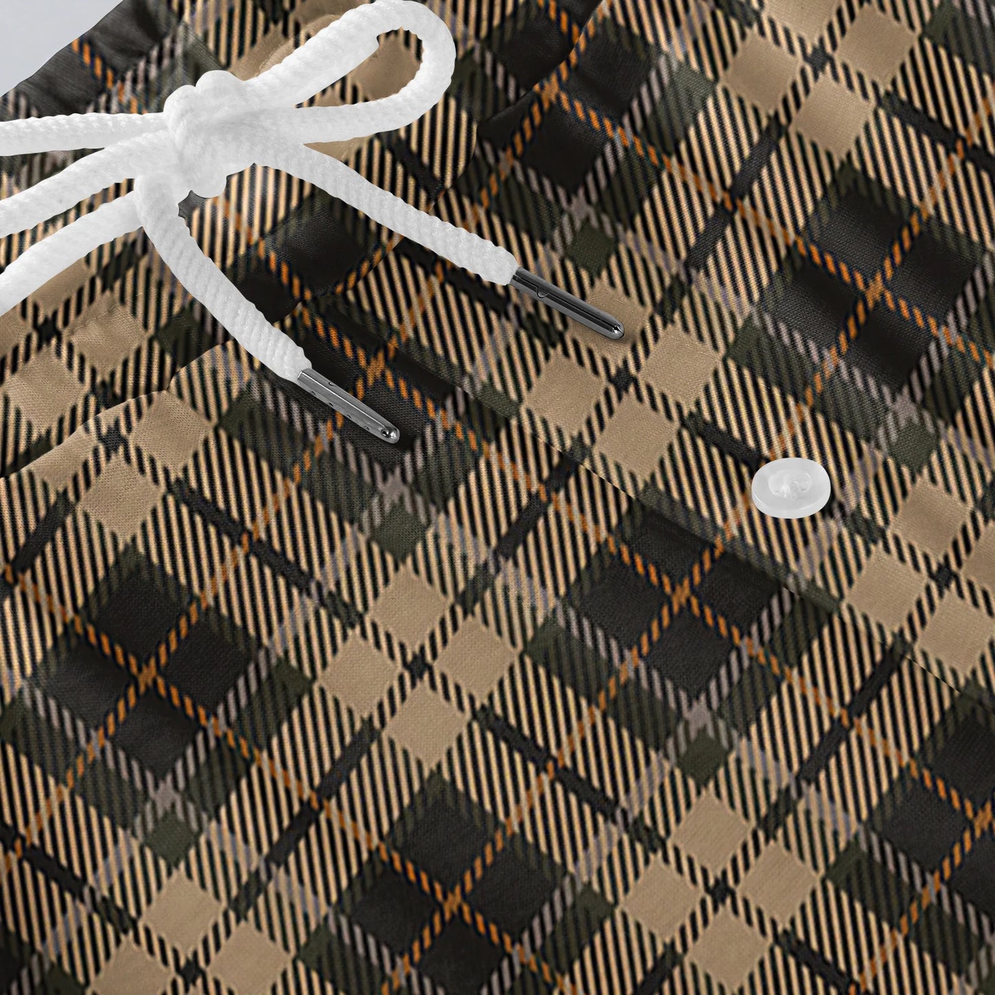 Men'S Plaid Casual Pants Checkered Pattern Cuffed Design Comfortable Fabric Suitable Daily Wear All Seasons Trendy Pajama Pants