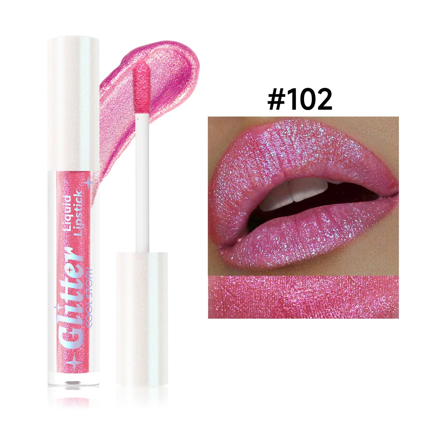 1PC Sexy Color Glitter Lipstick Flash Lasting Easy Color Diamond Lip Tint Shiny Metallic Lip Makeup Gifts for Women Cosmetics