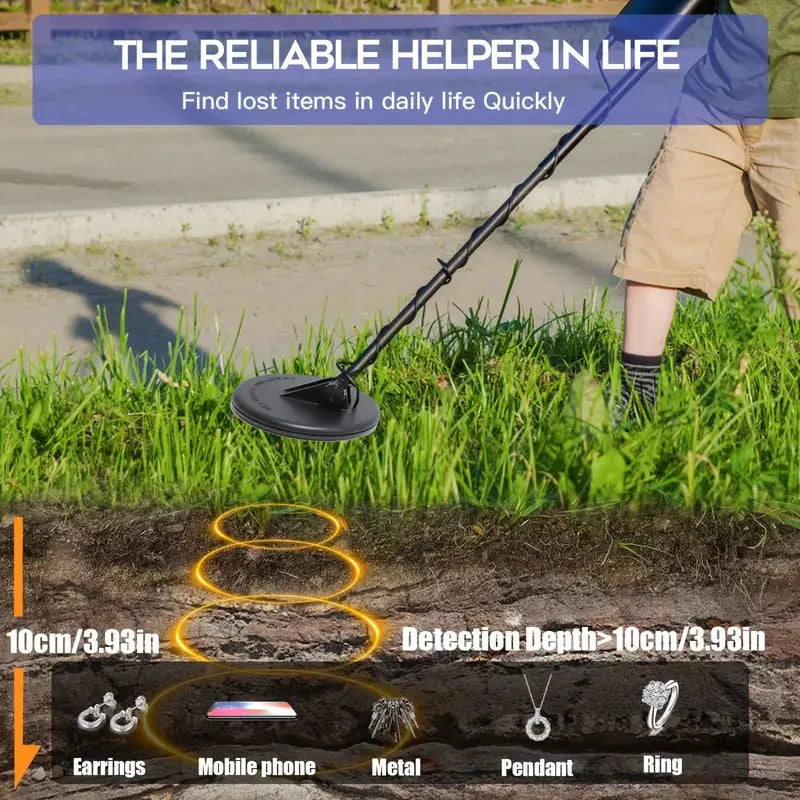 MD-4030 metal detector. Professional underground treasure finder, ID68 waterproof. Search coil, battery powered (not included)