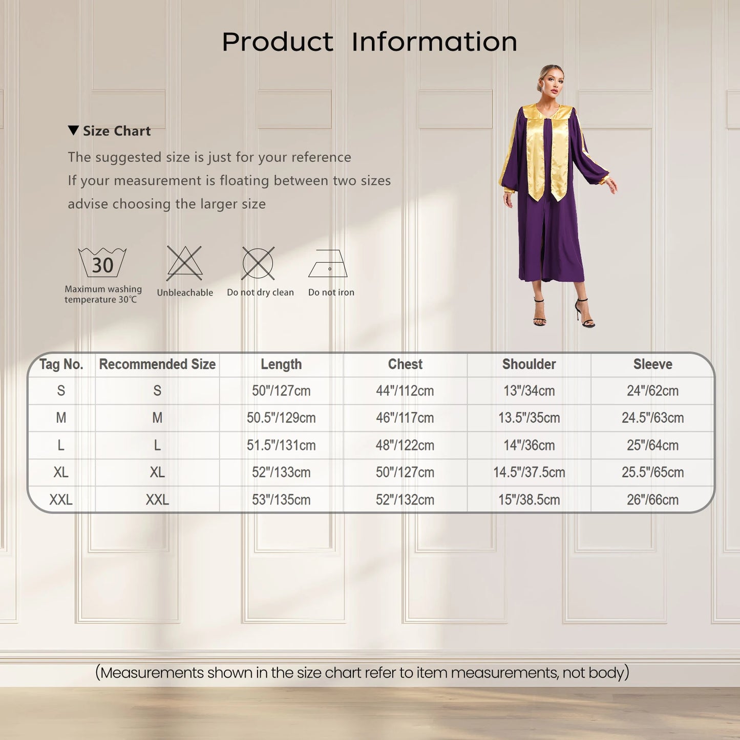 Womens Church Clergy Loose Choir Robe Dress Priest Preacher Dresses Baptism Confirmation Officiant Costume Praise Worship Dress