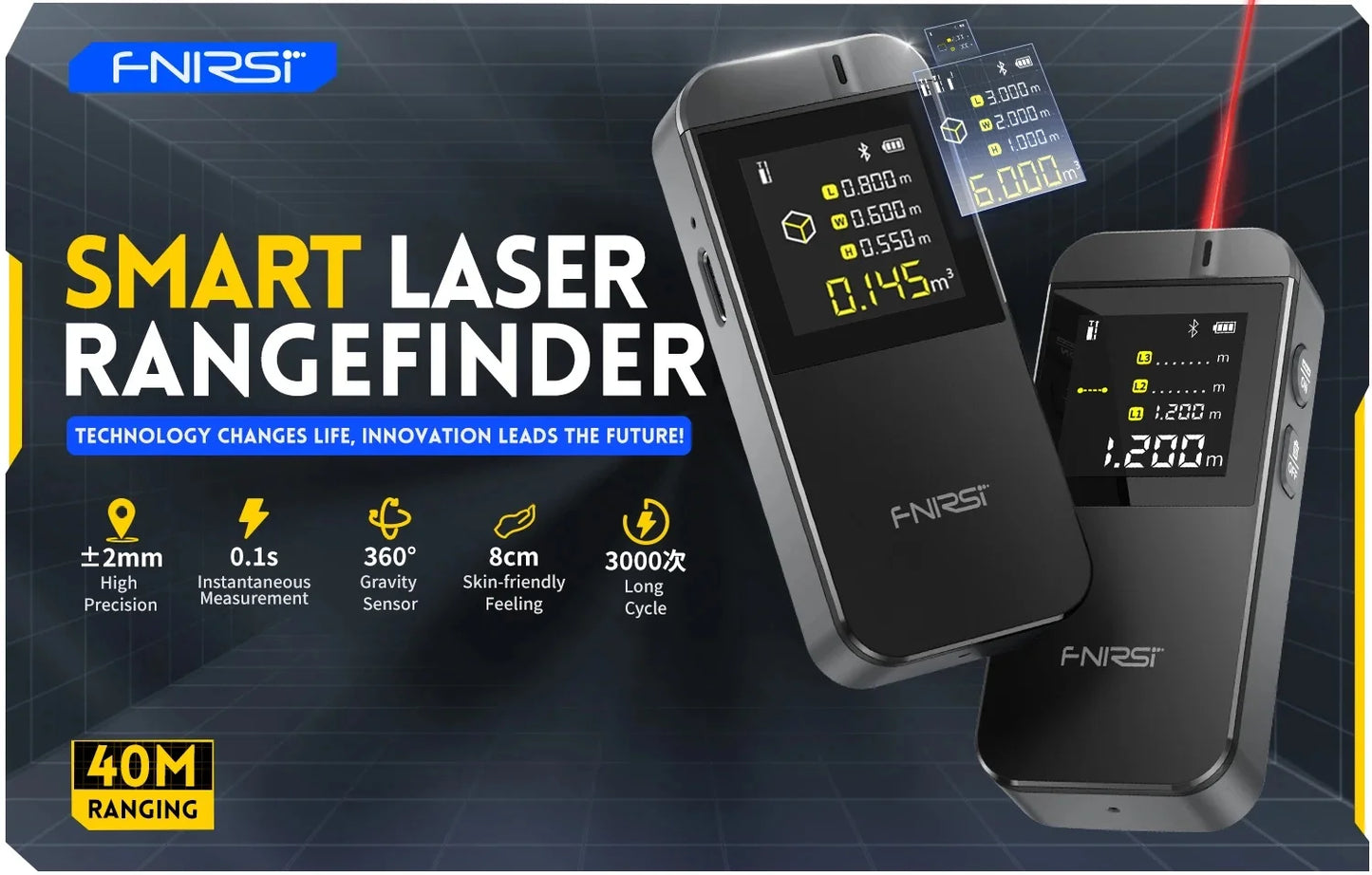 FNIRSI IR40 Smart Laser Rangefinder 40M Laser Tape Measure Digital Distance Meter Metro Laser Digital Accurate APP To Draw