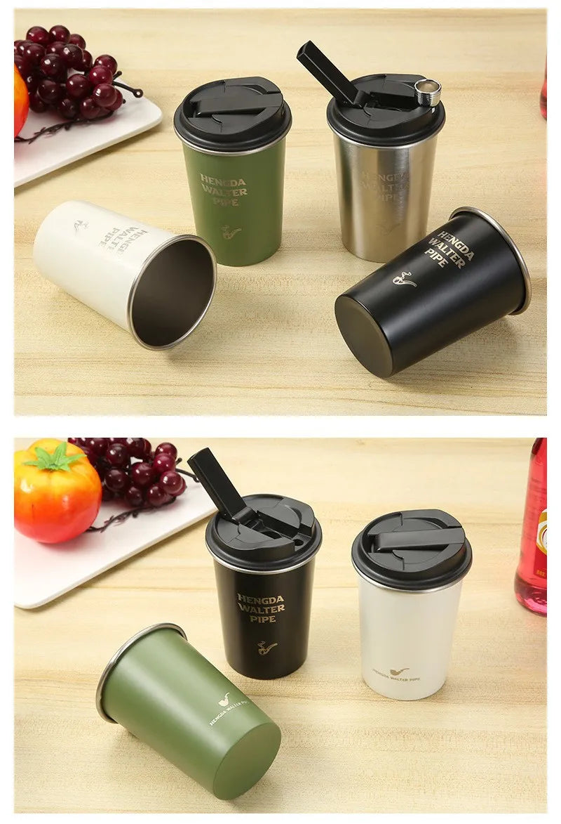 1 Pc Versatile Water Drinking Cups Portable Hookah Outdoor Shisha Stainless Steel Bottles Sheesha Smoking Tool for Dropshipping