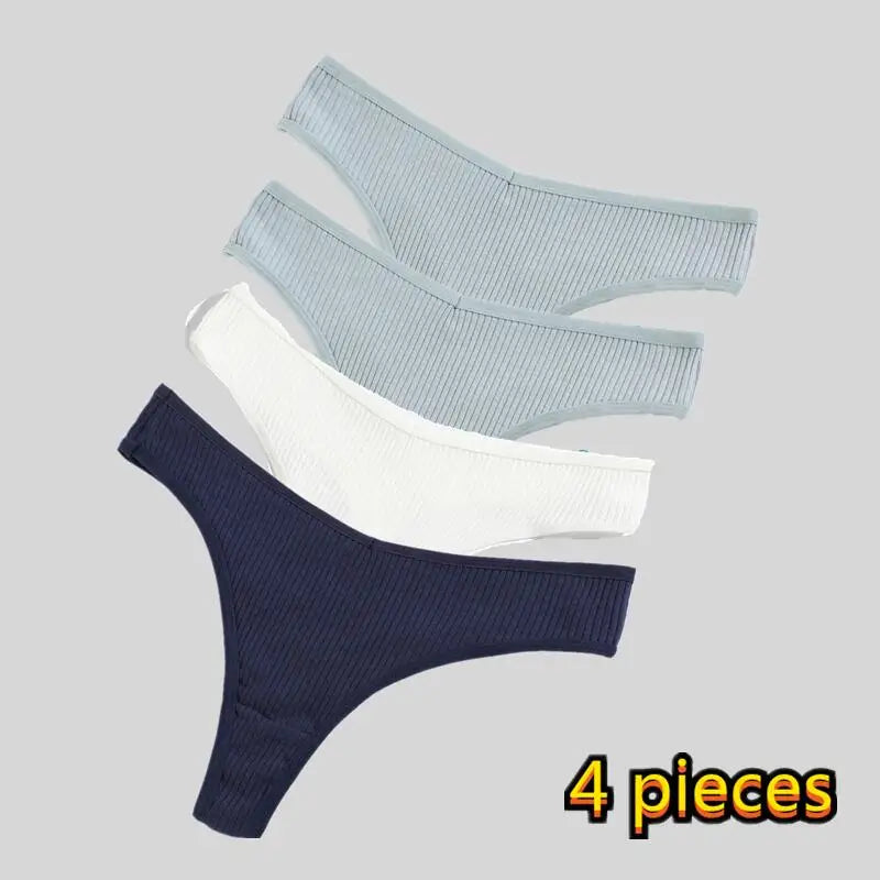 Ladies thong cotton comfortable underwear sexy panties low waist young girl thong solid color  lingerie shorts Woman clothes