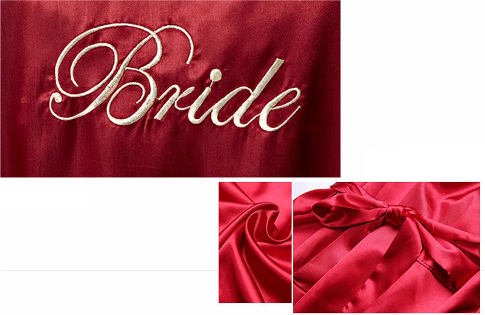 Wedding Embroidery Bride Bridesmaid Kimono Dresses Lace Gown Sexy Women Robes Home Gown Bathrobe Short Night Shirts Sleepwear1PC