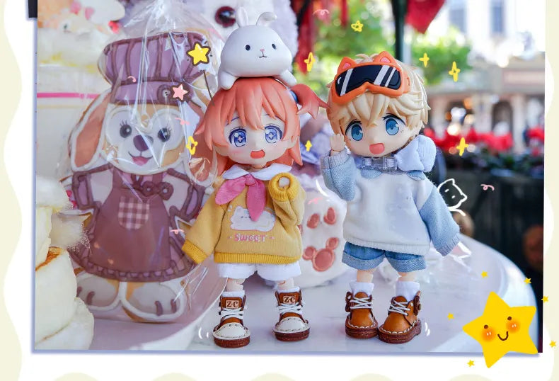 Ob11 Doll Clothes Cute Cat Coats Dolls Hoodies Sweatshirts With Cat Pattern For Obitsu11, Molly, Gsc Body, Ymy, 1/12bjd Doll