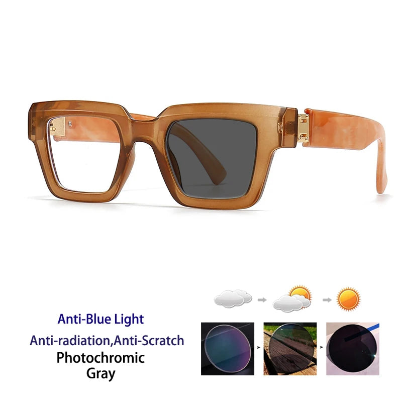 Brand Design Retro Reading Glasses for Man and Women Fashion Luxury Legs Large Size Square Presbyopic Eyewear Dioptric 0 to +6.0