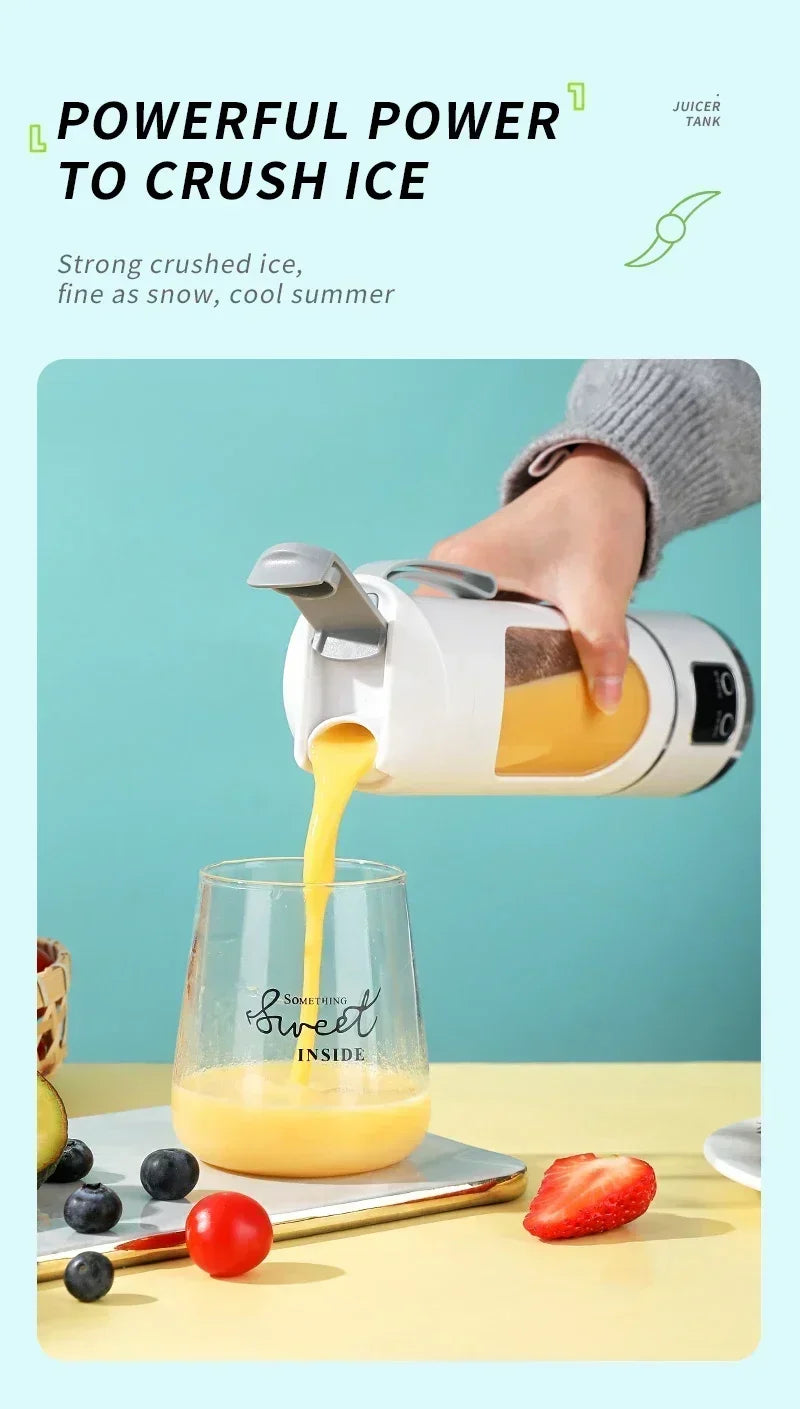 Portable Mini Electric Blender USB Rechargeable Smoothie Juicer Milkshake Maker For Fresh Fruit Orange Juice And On-The-Go Use