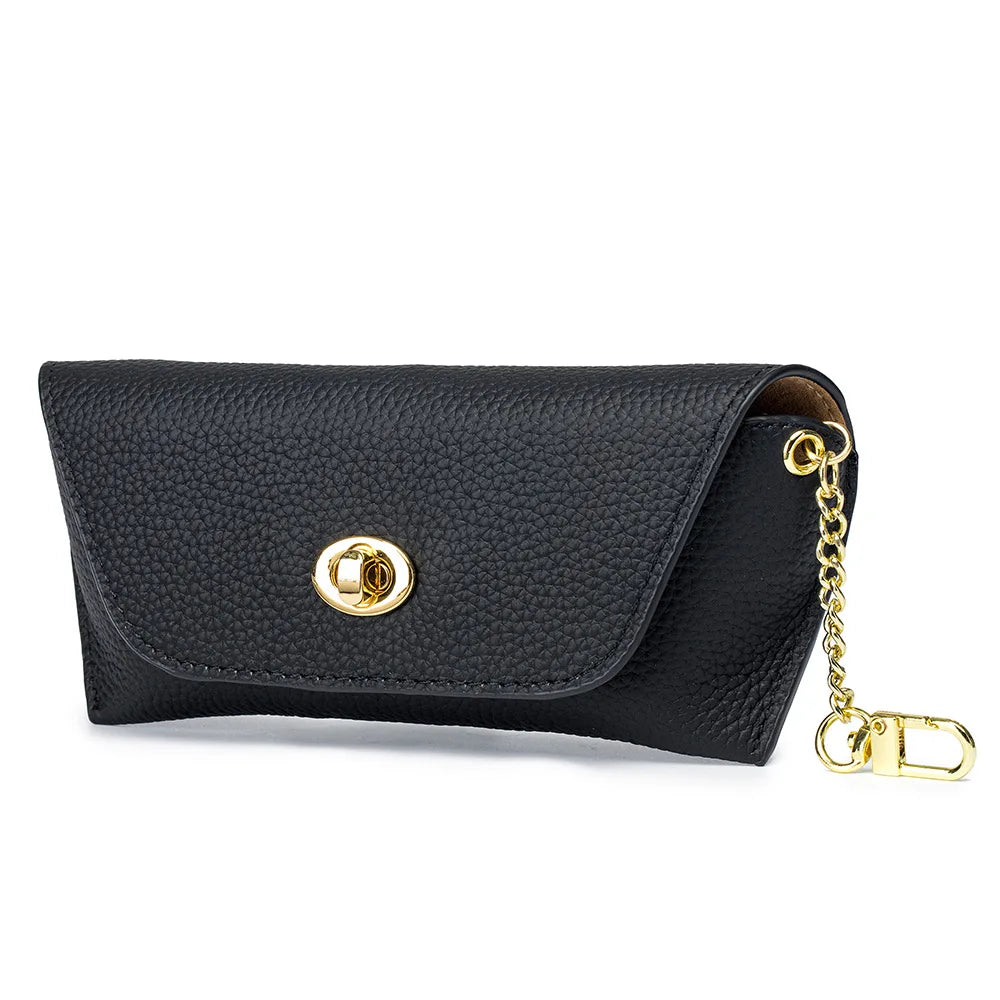 Genuine Leather Eye Glasses Case Vintage Handmade Soft  Eyewear Accessories Sunglasses Cases Luxury Spectacles Box Bag Pendant