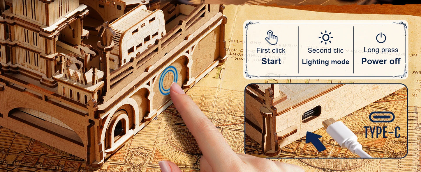 Rokr Marble Travel London Marble Run 3D Wooden Puzzle Interactive Gift for Kid Adult Challenging Craft for Handicraft Enthusiast