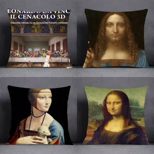 L-Leonardo Da V-Vinci M-Mona L-Lisa Pillow Case Cover Square Sofa With For Pattern Comfortable Cushionsuitable Of Room