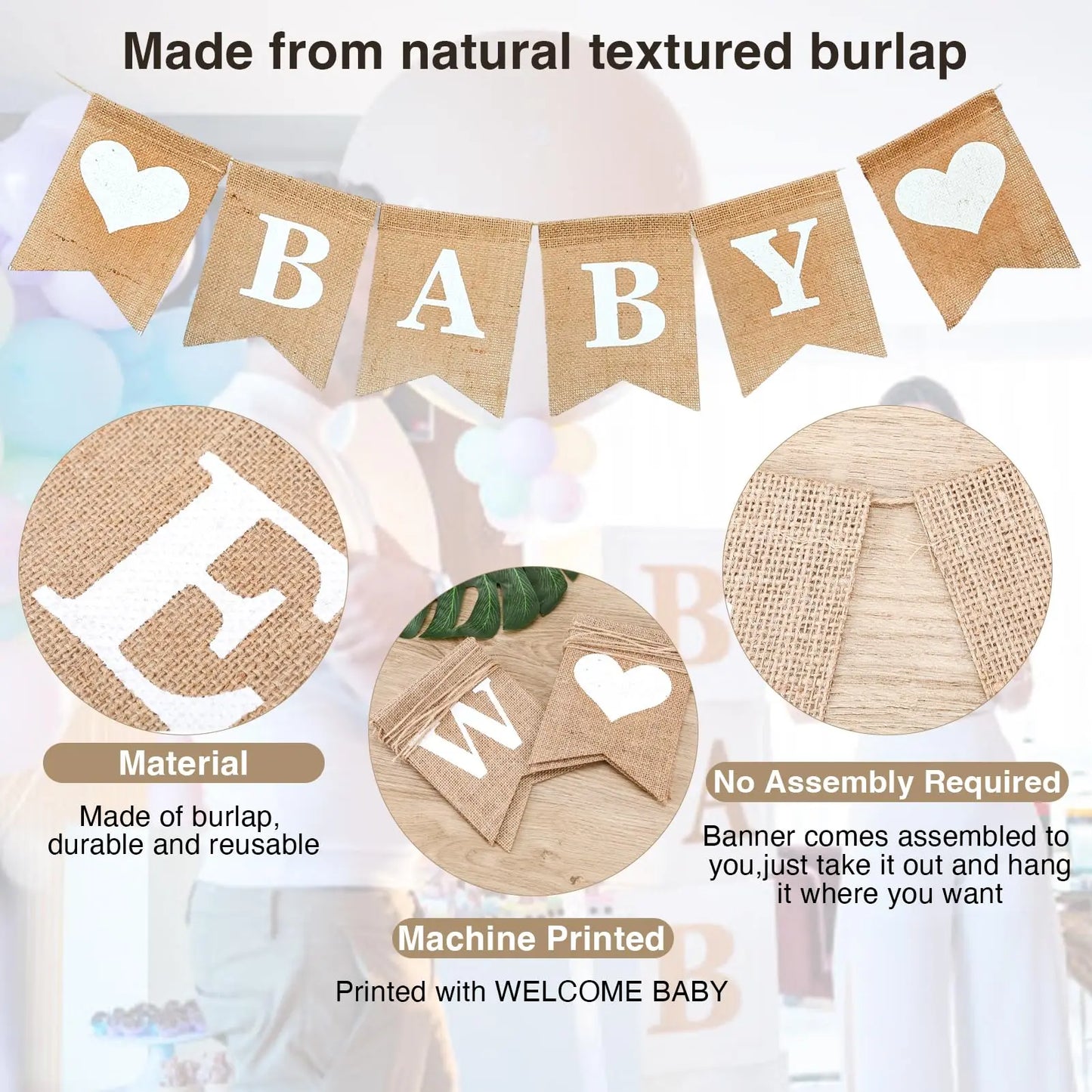 Welcome Baby Sign Banner Newborn Birth Sign For Girls Boys Baby Announcement Sign Decorations Banners