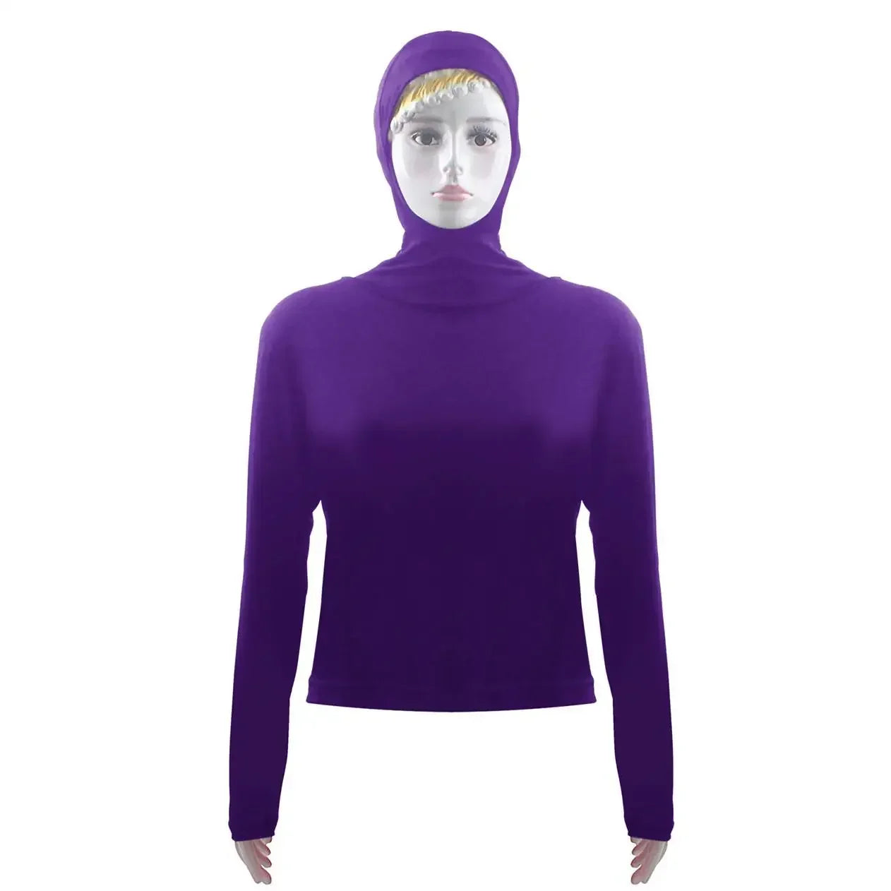 Summer Women Long Sleeve Hooded Top Shirt Sun Protection Tops Tee Stretch Swim Plain Hooded Pullover Tops Sunscreen Swim Wear
