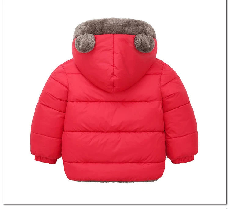 Winter Baby Kids Jacket For Girls Coats Lamb Wool Plus Velvet Thick Coats Toddler Children Outwear 1-6 Year Boys Cotton Jackets