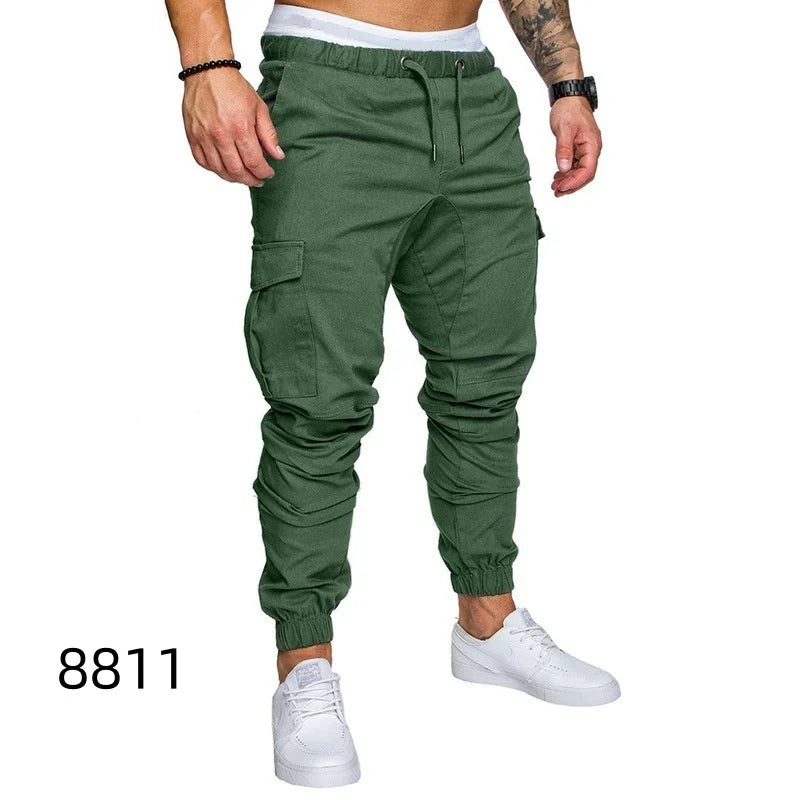 Men Pants Thin Fashion Casual Jogger Pants 2020 Streetwear Cargo Pants Men's Multi-pockets Trousers Fitness Gyms Sweatpants Mens