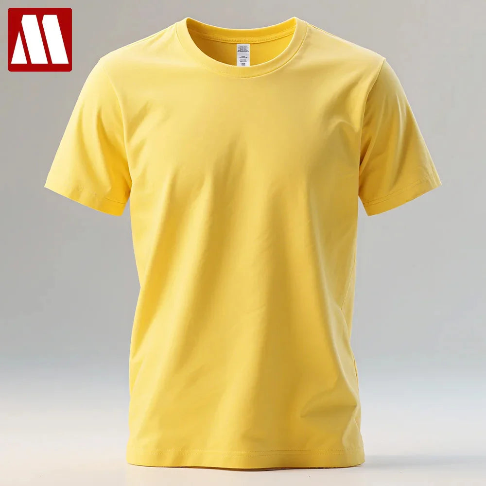 100% Pure Cotton Mens Tee Shirts High Qualty Man Round Neck Base T Shirts Summer Breathable Tops Oversized Unisex Basic T-shirt
