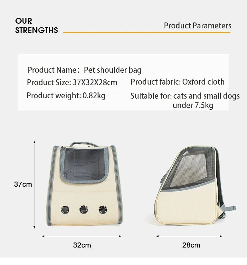 Pet backpack large capacity out of the portable shoulders cat bag pet backpack cat and dog out of the travel carrying bag
