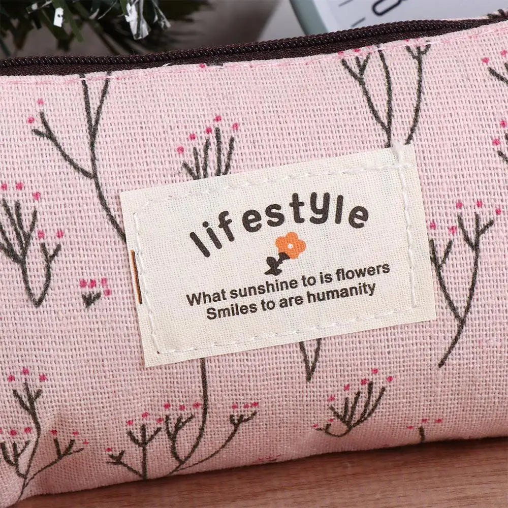 School Supplies Stationery Cosmetic Bag Fabric Makeup Bag for Girl Pen Bags Pencil Bag Pencil Case Zipper Pouch