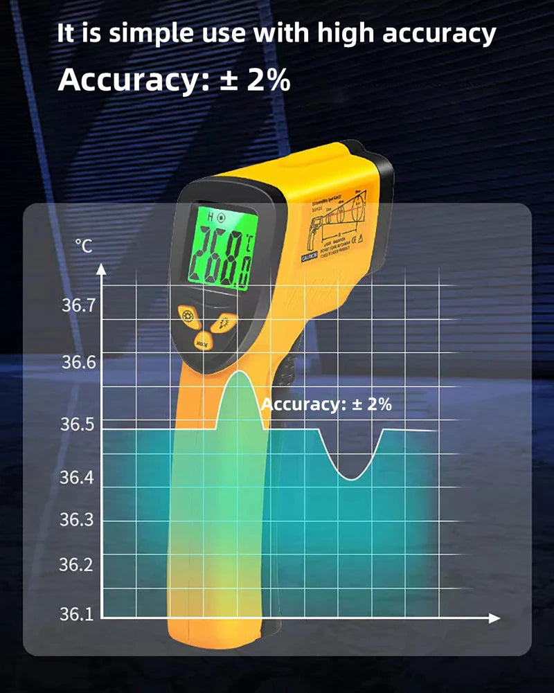 Digital Infrared Thermometer -50-550C Non-Contact Digital Laser Thermometer Gun For Meat Buffalo Milk BBQ Cooking Thermometer