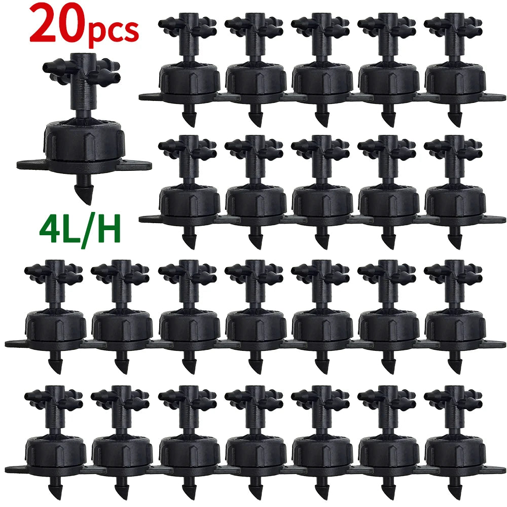 Irrigation 2L/4L/8L Steady flow dripper with 4-way cross Connector Agriculture Drip water irrigation Drip arrow connector 20Sets