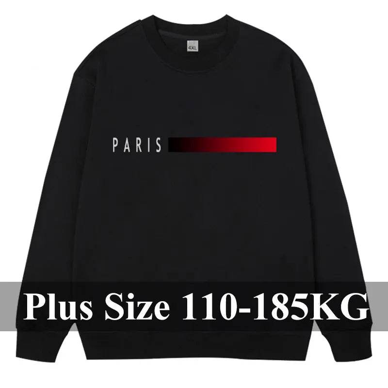 Plus Size Men's O-Neck Hoodies High Grade Spring Autumn Sweatshirts Cotton Warm Soft Long Sleeved Tops Male Outdoor Pullovers