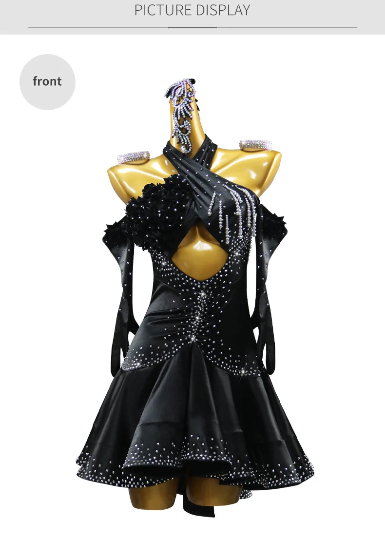 Dance Dress For Woman New Girls Latin Competition Costume Womens Suit Adult Stage Outfit Party Ladies Dancewear Ballroom Clothes