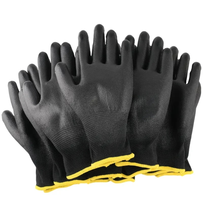 12 Pairs Protective Work Gloves Wear-resistant Non-slip Anti-static Gardening And Woodworking Machinery Safety Work Gloves