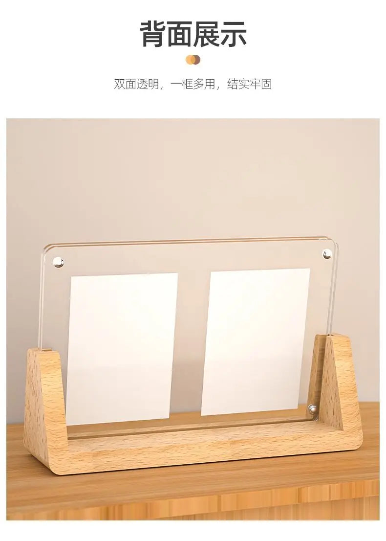 Rustic Wooden Photo Frames with Walnut Wood Base and High Definition Break Free Acrylic Covers for Tabletop or Desktop Display