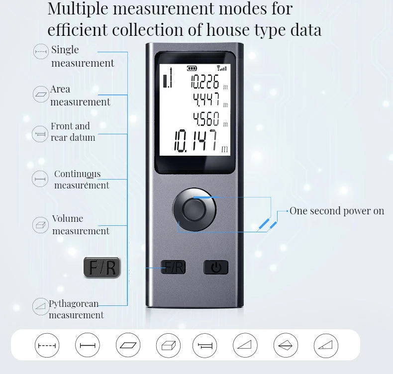 Smart Laser Rangefinder, Intelligent, 30M, Digital Laser Rangefinder Mini Usb Charging Rechargeable Handheld Distance Meter