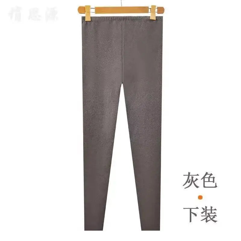 Warm Suit for Women's Autumn Clothes, Wool Base Shirt Slim Suit