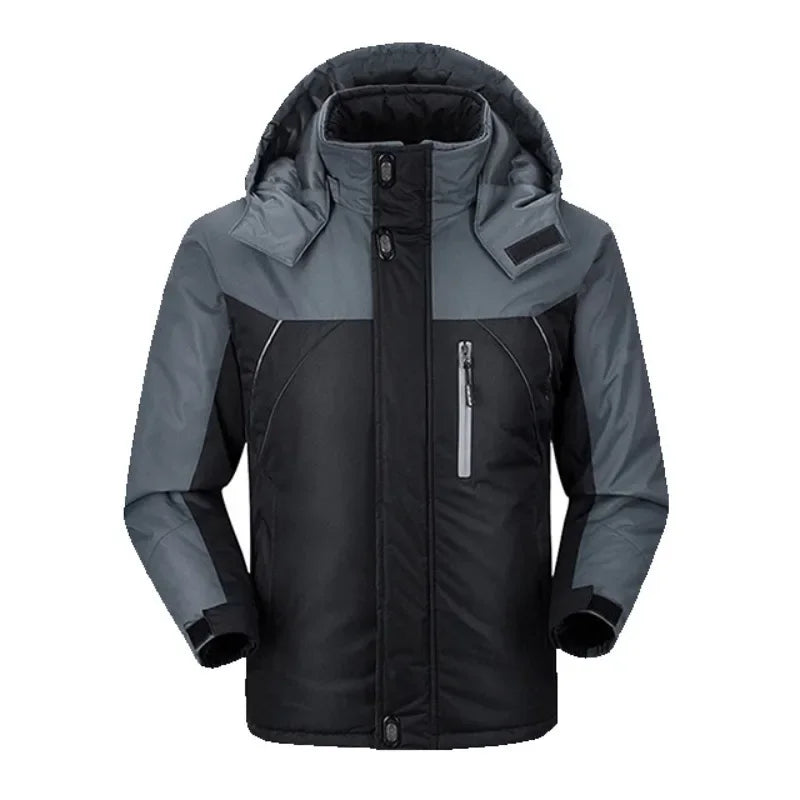 Winter Men Cotton Padded Jacket Outdoor Work Parka Coat Casual Thick Warm Outdoor Hiking Camping Ski Coats Windproof Jacket