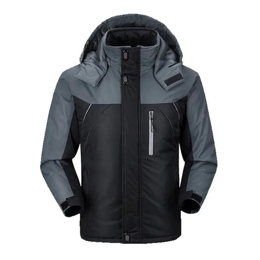 Winter Men Cotton Padded Jacket Outdoor Work Parka Coat Casual Thick Warm Outdoor Hiking Camping Ski Coats Windproof Jacket