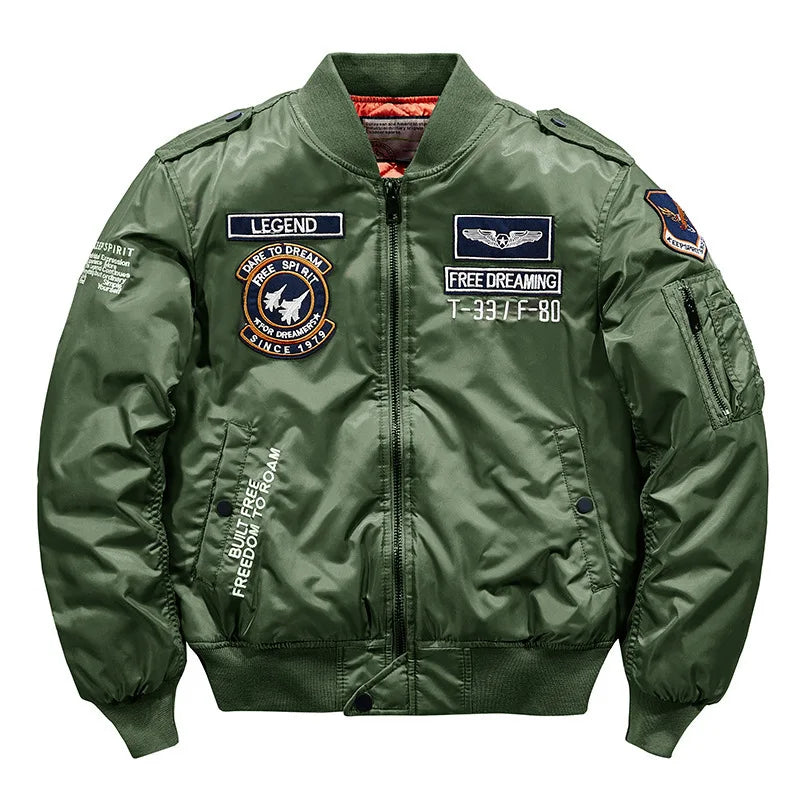 Men's winter jacket 2025 model  Thick and warm coat Men's flight jacket  Thick and warm padded coat - With a stand-up collar