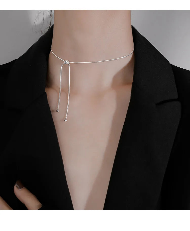 925 Sterling Silver Neck Snake Chain Necklaces Women Luxury Jewelry Exquisite Elegant Aesthetic Charms Accessories Argent 925