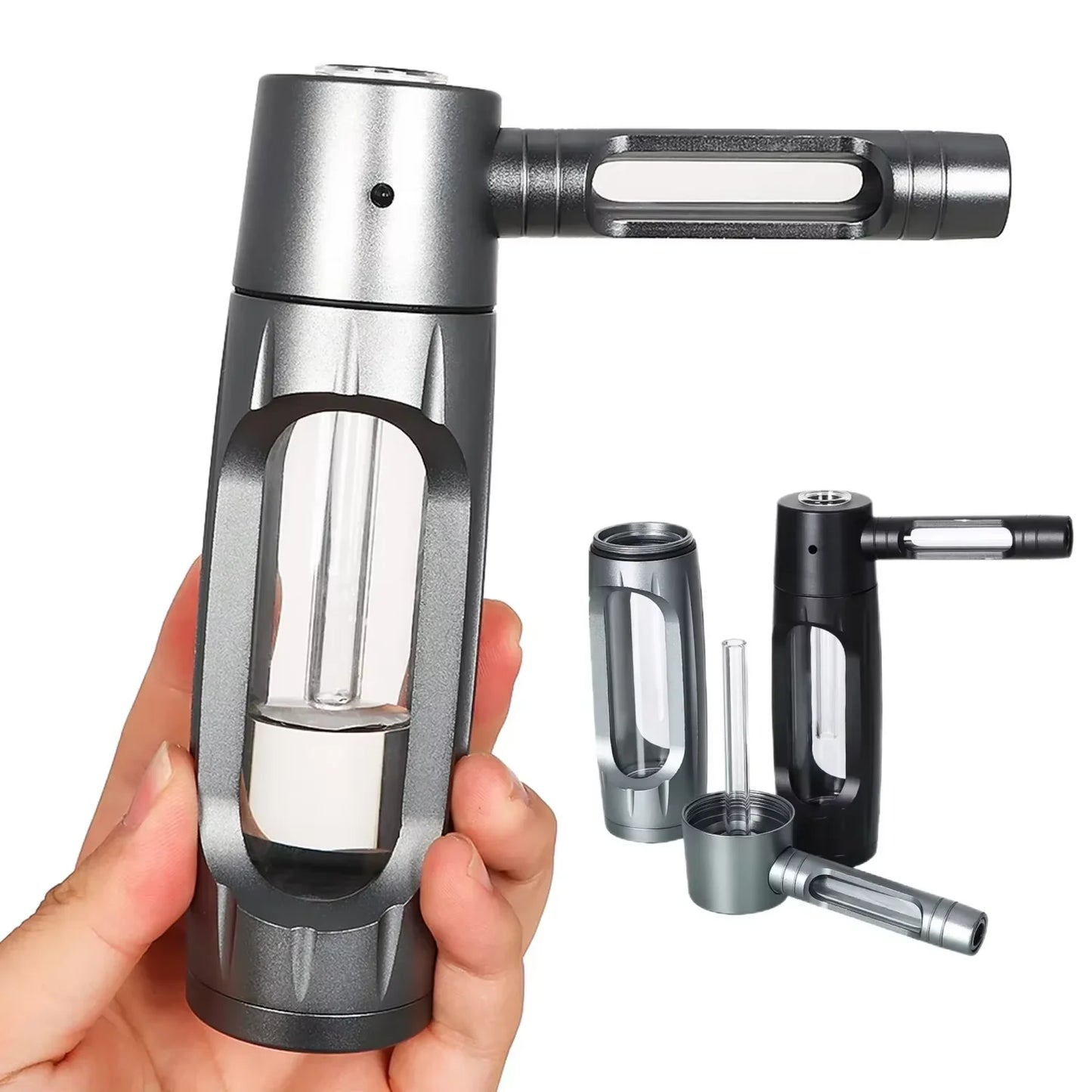 Handheld Smoking Pipe Grass Hookah Set with Dry Burning Glass Tobacco Bowl Cigarette Filters Shisha Pipes Smoke Accessories