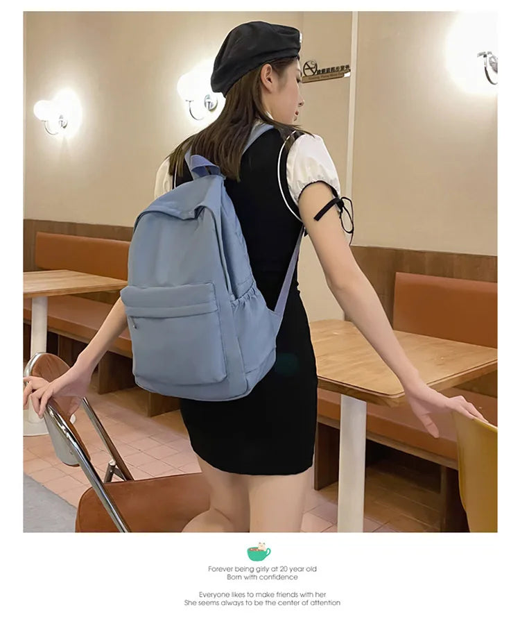 Fashion Canvas Backpack for Women Anti-theft School Shoulder Bag for Teenage Girls New Style Female School Backpack