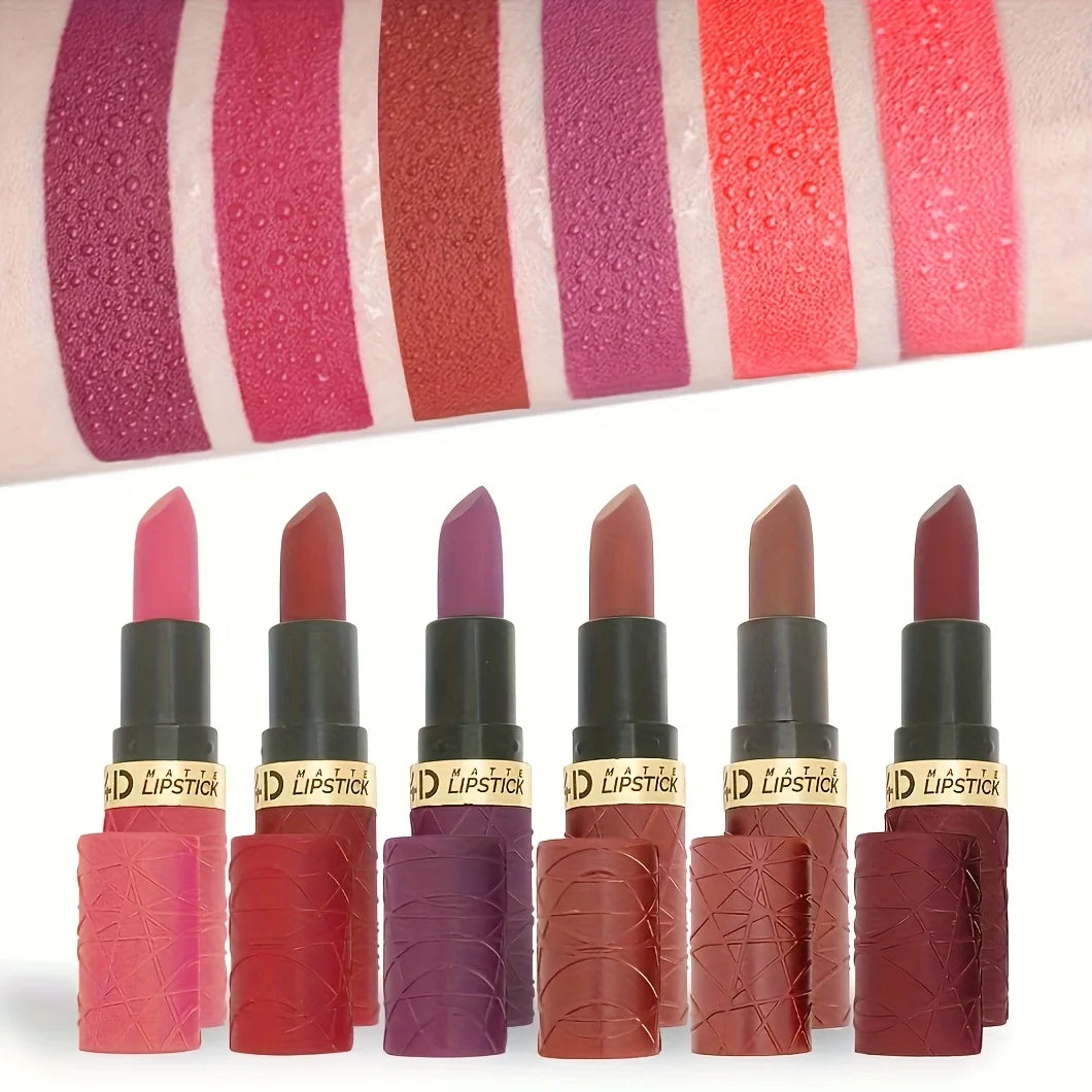 A set of 6 newly launched long-lasting brownish-red lipsticks